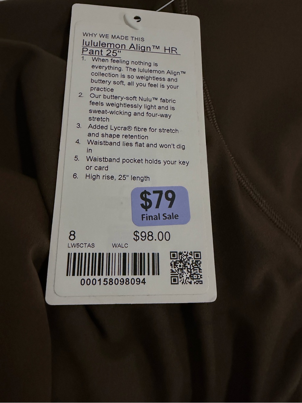 Lululemon - Align High Rise Pant 25” - Size 8 - NWT - Picture 4 of 7
